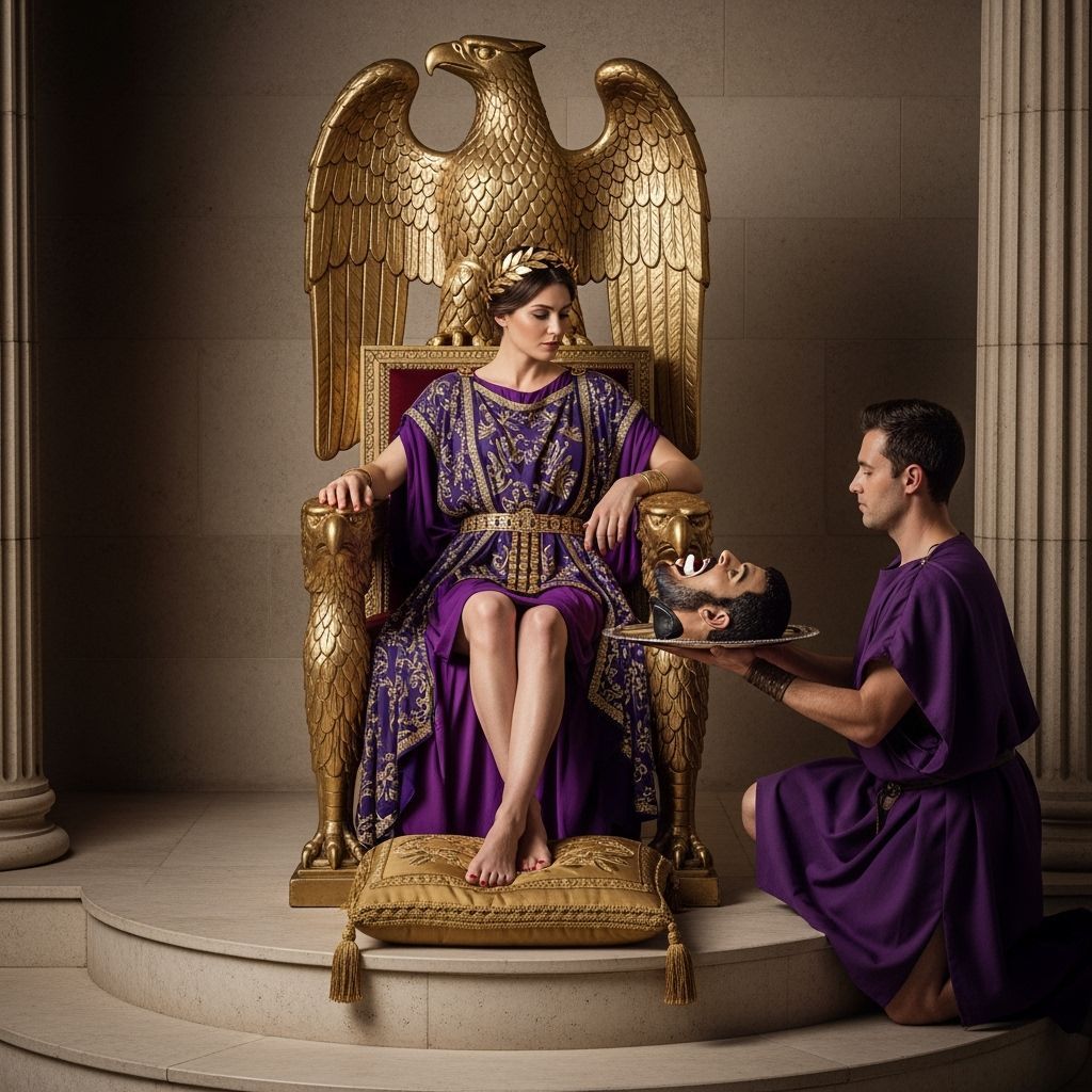 Roman Empress on Eagle Throne in Lavish Style