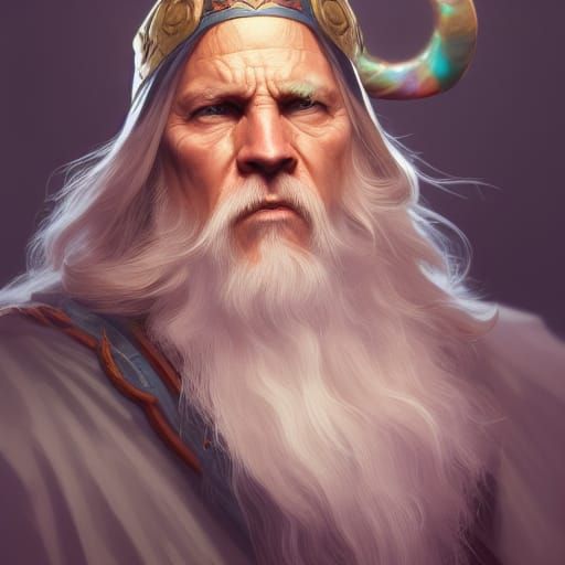 Mystic Viking Wizard Portrait in Hyperdetailed Style