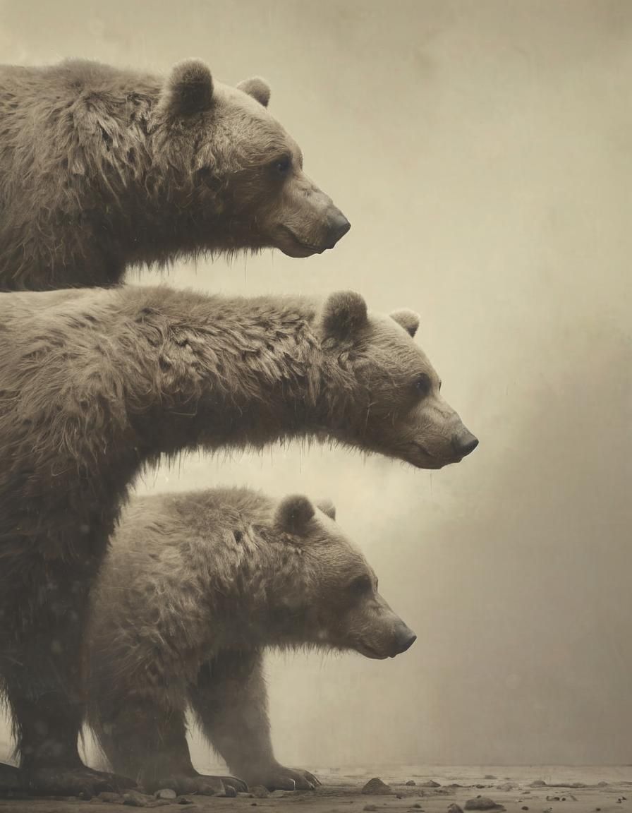 Chubby Bears Clipart in Pastel Nursery Art Style