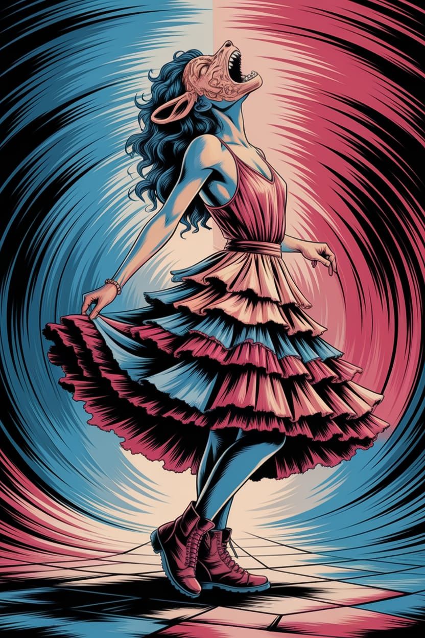 In a Homemade Layered Dress Stomping in the Ragweave Living ...