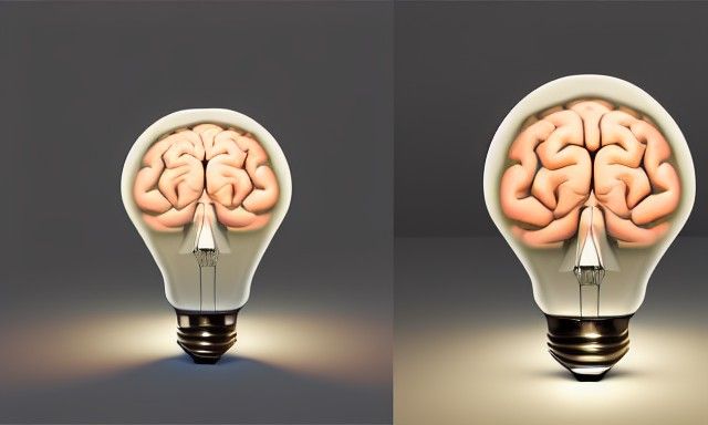 Ultra Realistic Brain Inside Lightbulb, Digital Art