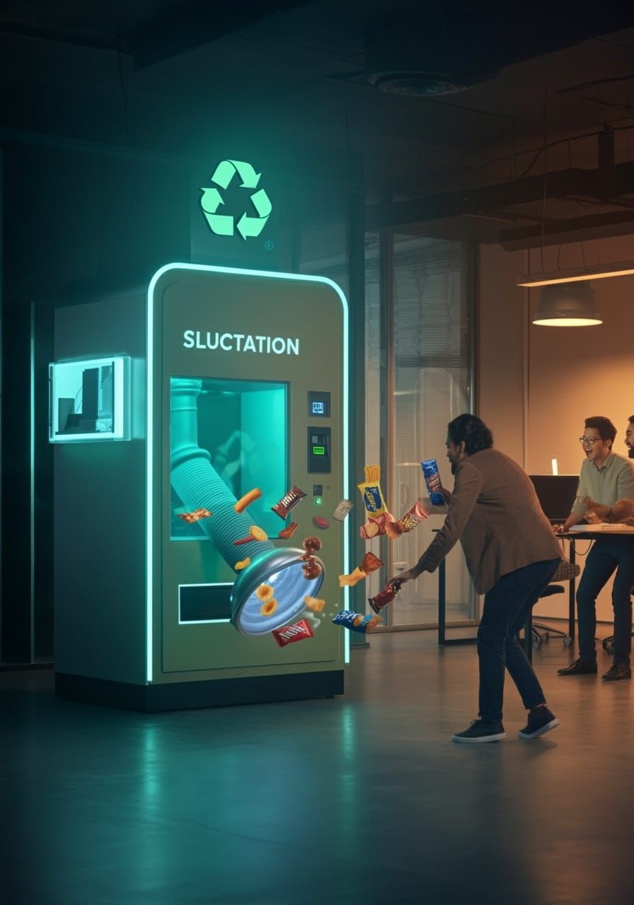 SLUCTATION Vending Machine Recycles Unwanted Snacks