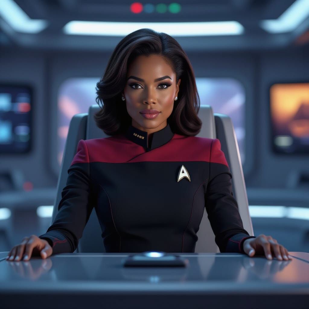 Confident Starship Captain in Command