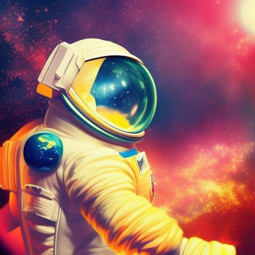 Hyperrealistic Astronaut in Space Concept Art