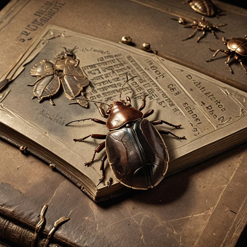 Bed Bug and Scarab Reading: Hyper-Realistic Photo