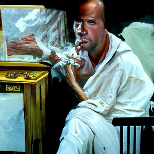 Young Man Smoking, Oil Painting by James Gurney