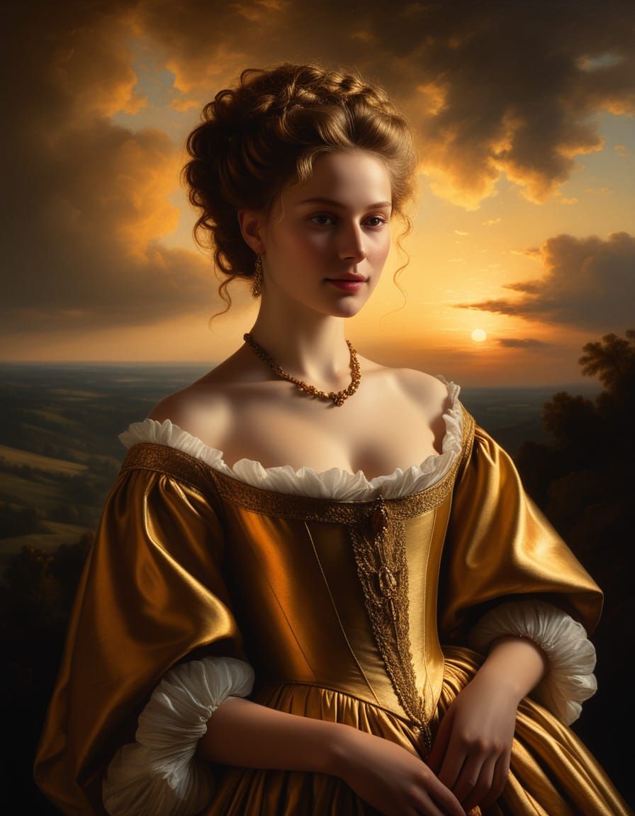 Ethereal Portrait in Chiaroscuro Style