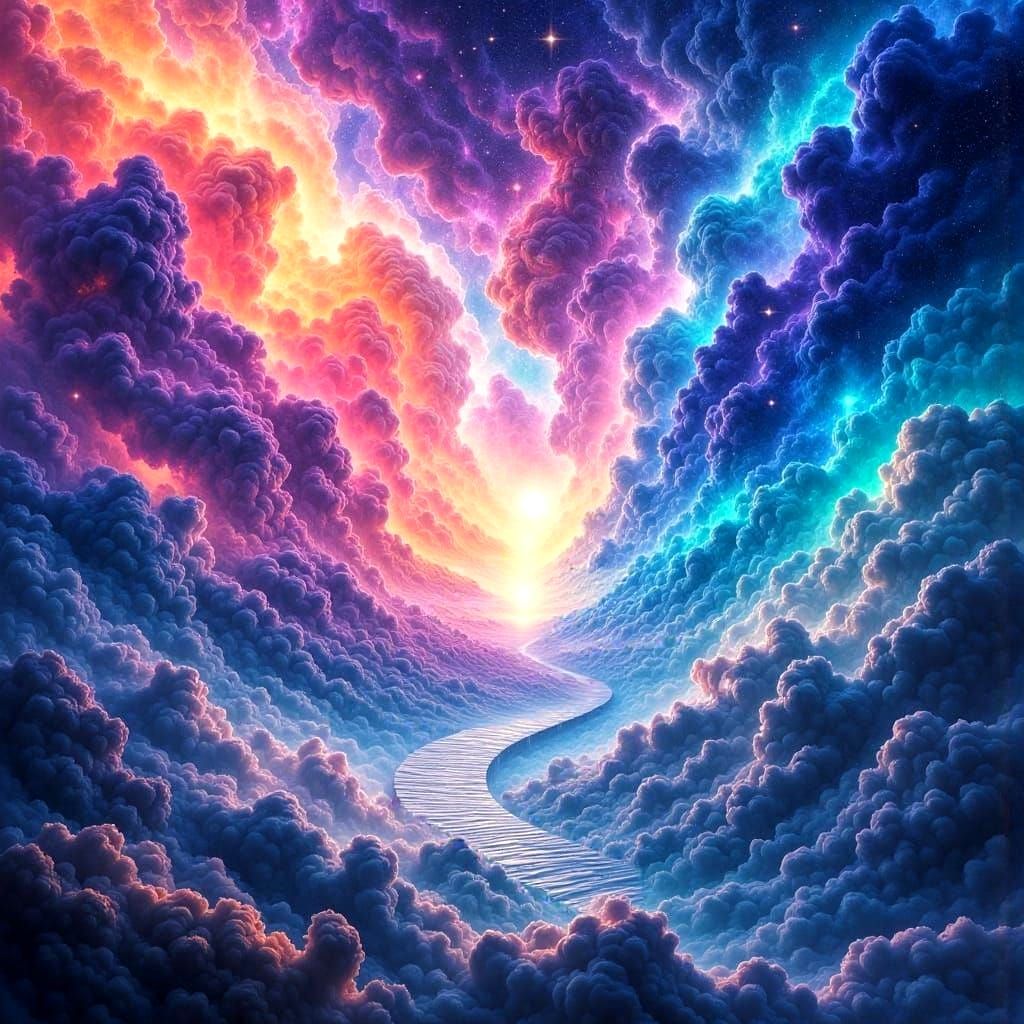 Dreamscape Journey Through Vibrant Skies