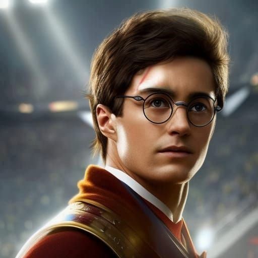 Harry Potter Playing Quidditch Match