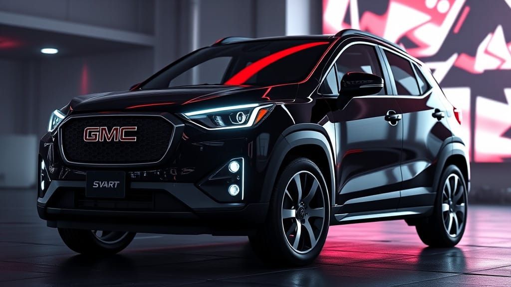 2025 GMC Yaris Electric SUV in Futuristic Cyberpunk Style