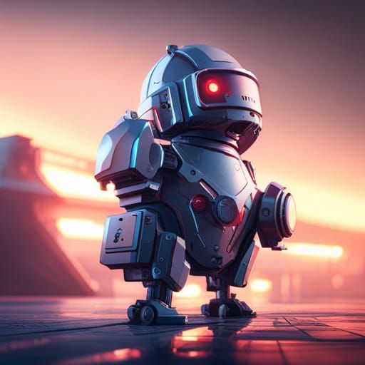 Futuristic Sci-Fi Gangster Pet in Polished Metal