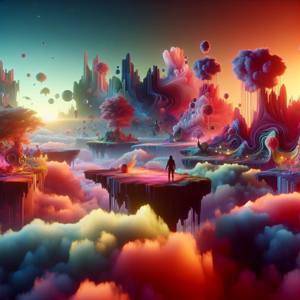 Dreamscape: Floating Islands in a Surreal Tapestry