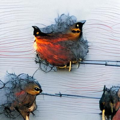 AI Image of Robins on a Fence