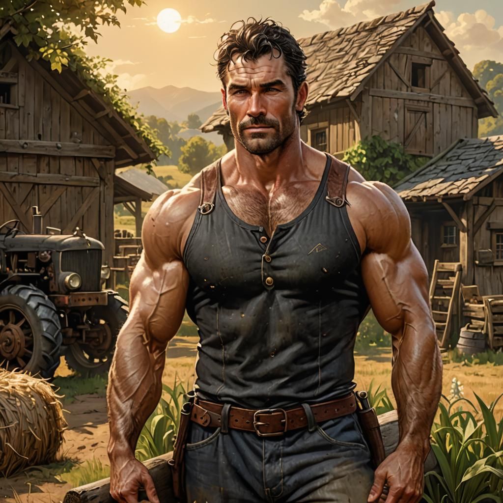 Handsome Farmer in Medieval Fantasy Bara Art