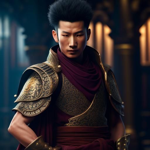 Tibetan Monk in Unarmed Combat: Digital Matte Painting