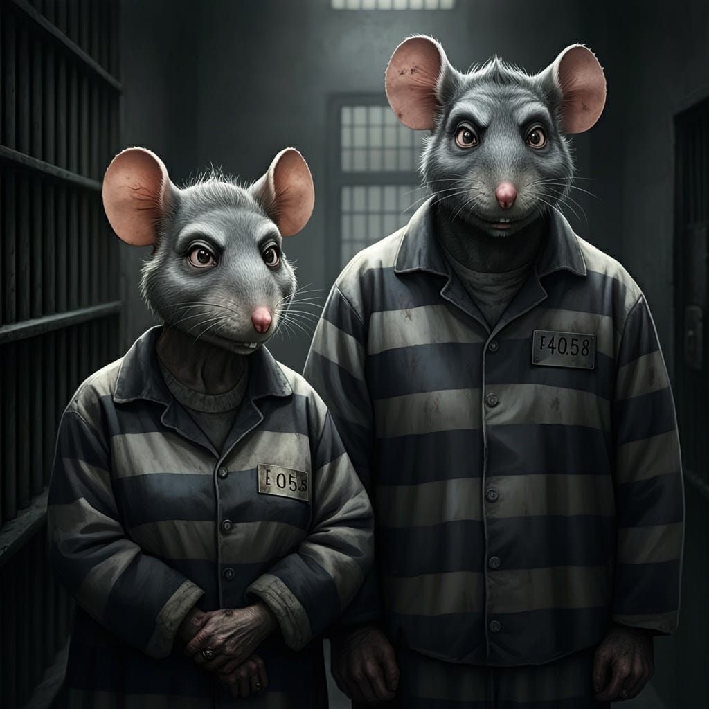 Somber Ratfink Couple in a Grim Correctional Facility
