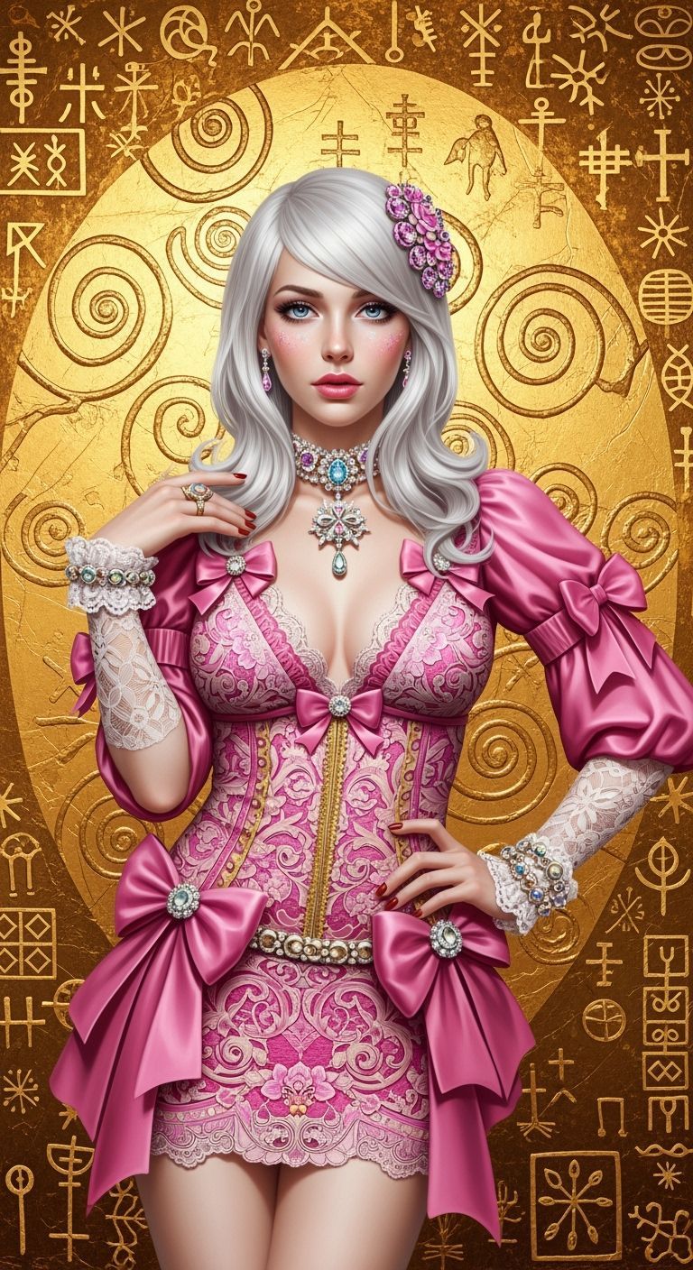 Hyperrealist Portrait of a Blonde in Baroque Style