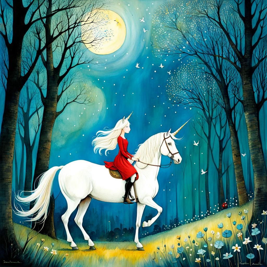 The Last Unicorn: Whimsical Magical Illustration