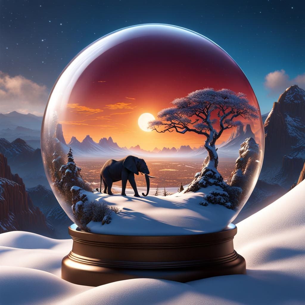 Africa in a Snow Globe: Detailed Matte Painting