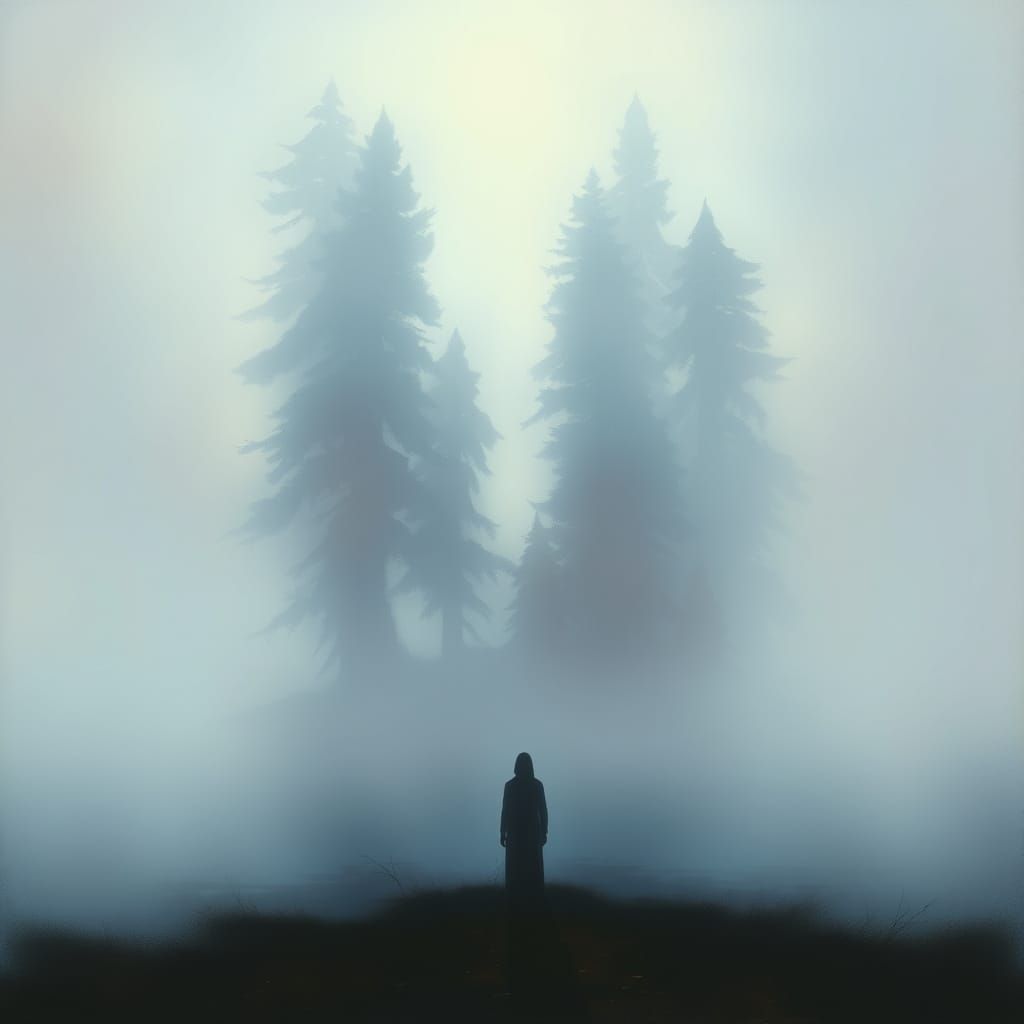 Serene Figure Lost in Contemplation by Tranquil Lake