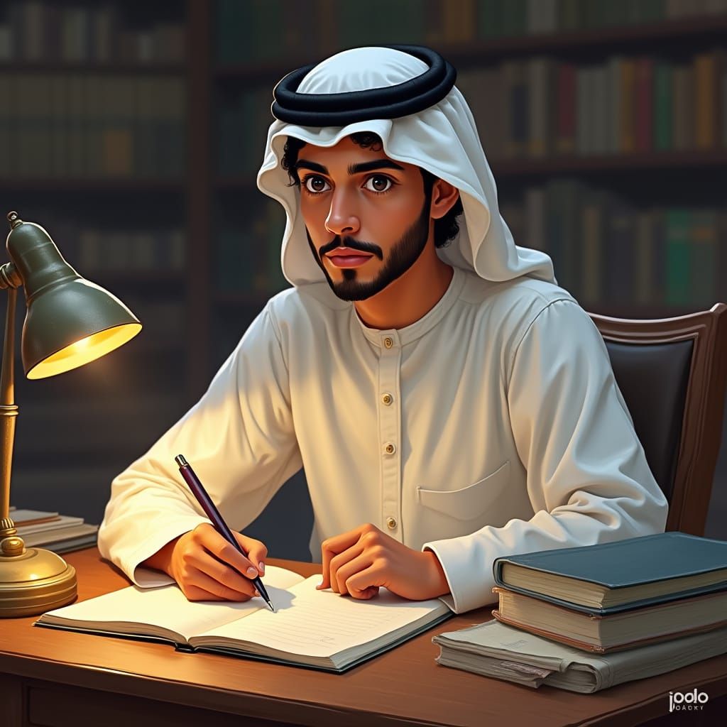 Motivated Emirati Student in Traditional Attire