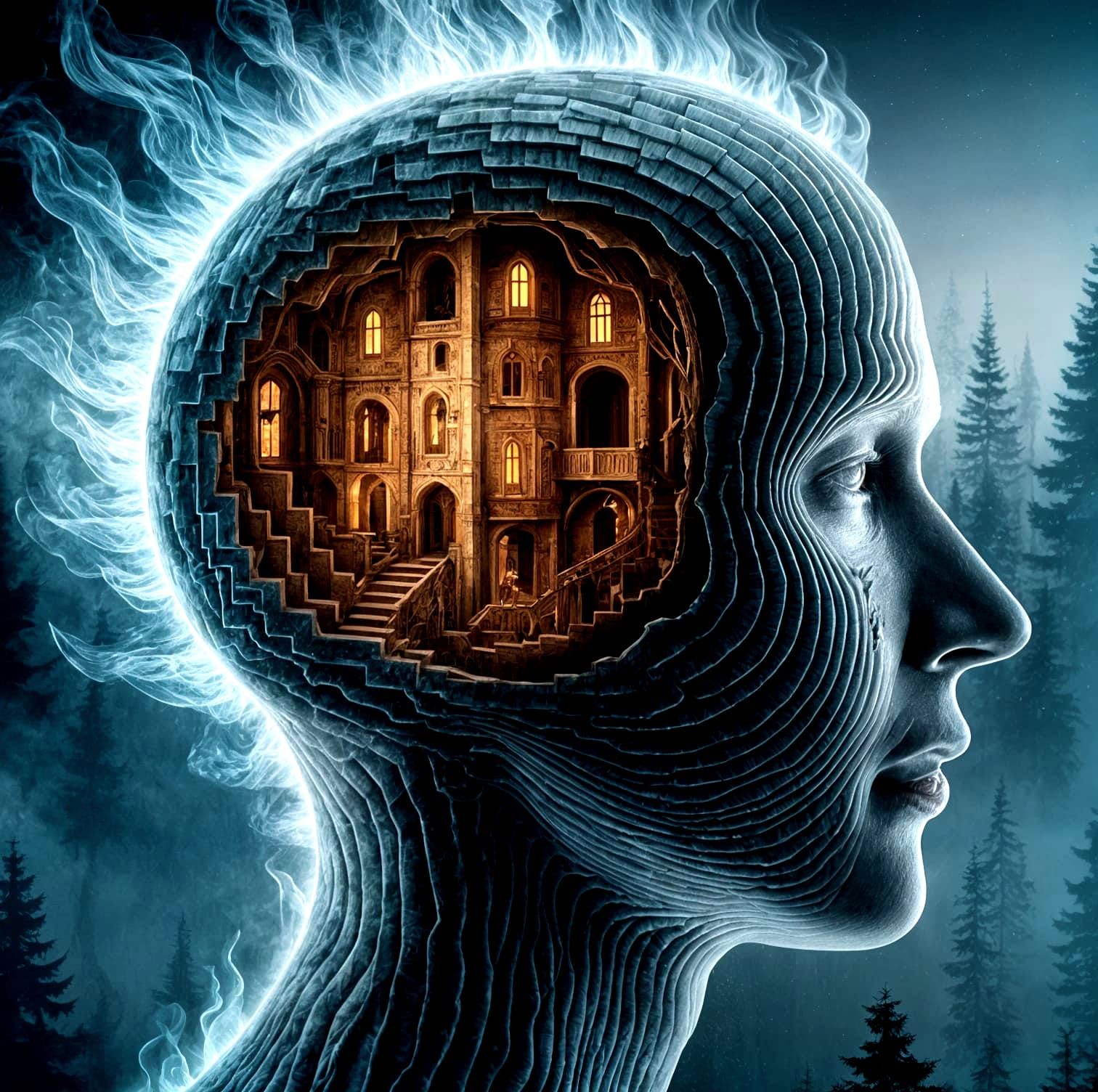 Surreal Head Reveals Fantasy Medieval House