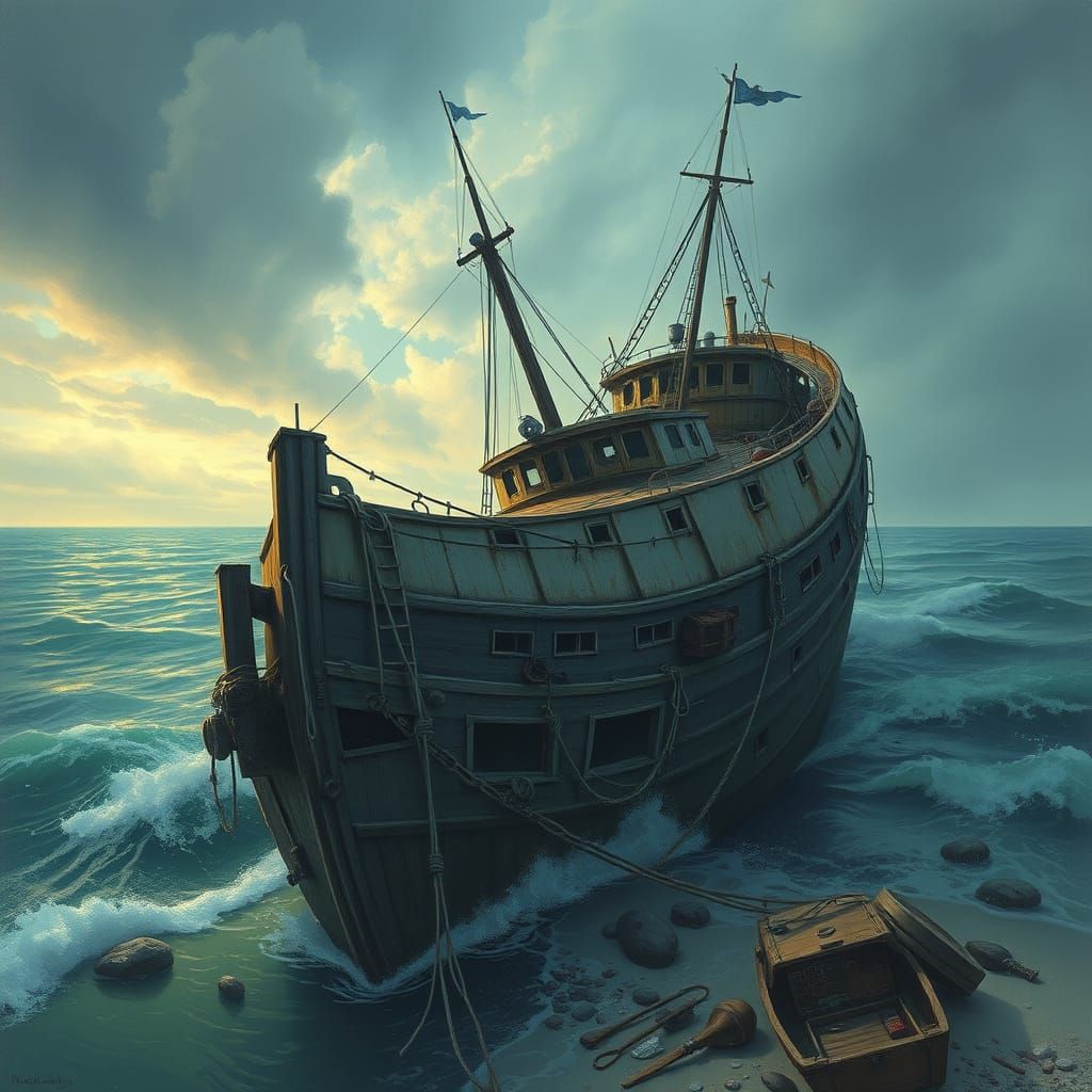 Abandoned Shipwreck Reborn with Life