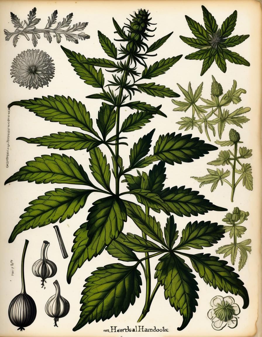Cannabis: Vintage Botanical Ink Illustration
