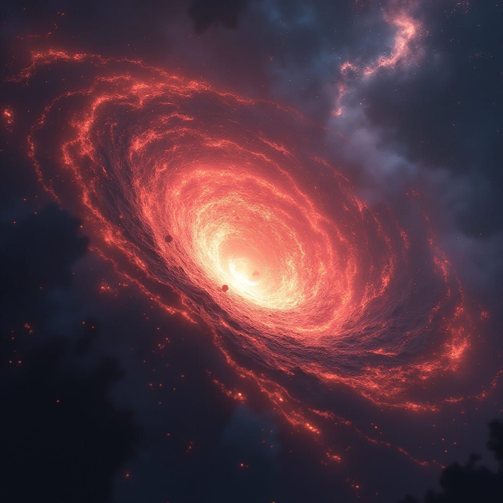 Black Hole Explosion in Retro Sci-Fi Style