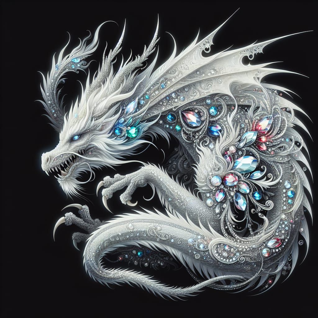 Gem-Encrusted Dragon Illustration in Digital Matte Painting ...