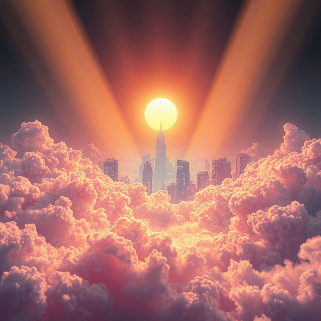 Ethereal Light from the Void: Retro-Futuristic Dreamscape