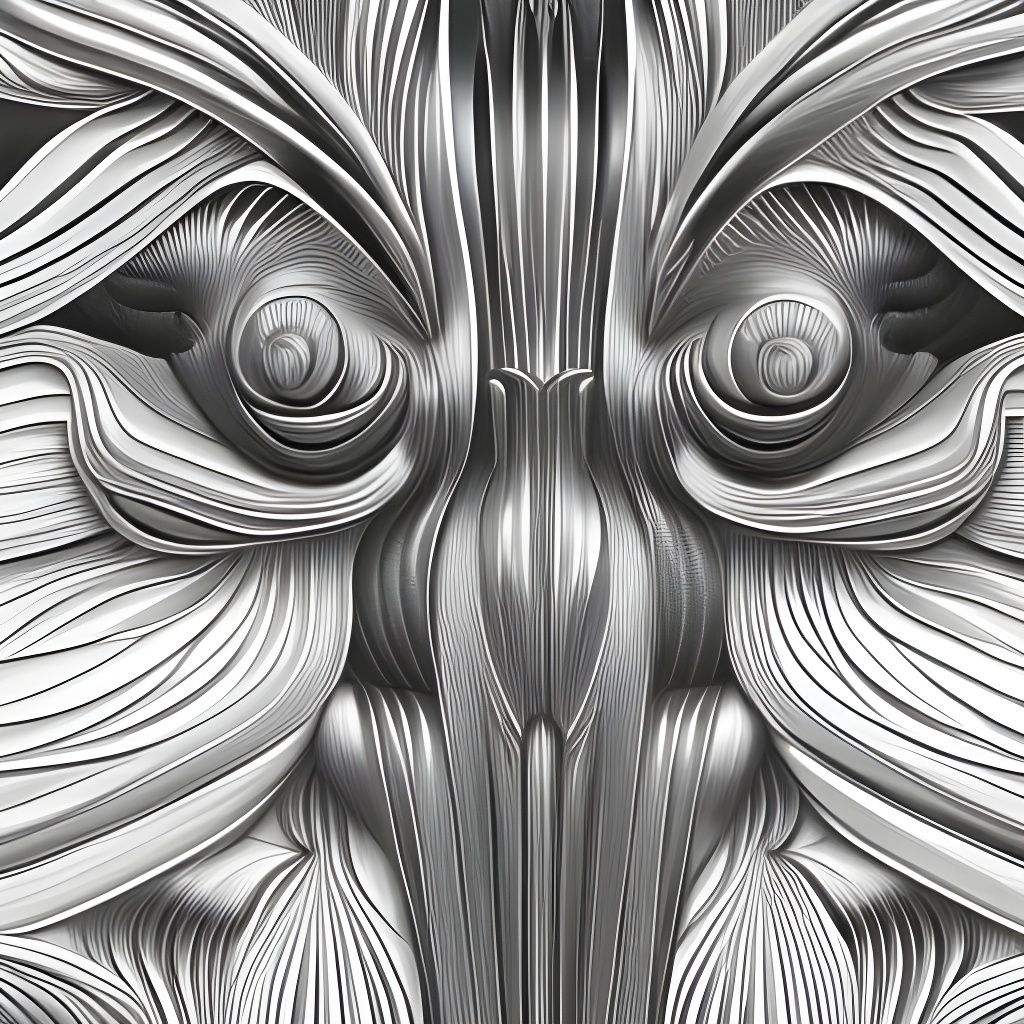 Elegant Bee Head Design in Giger Style