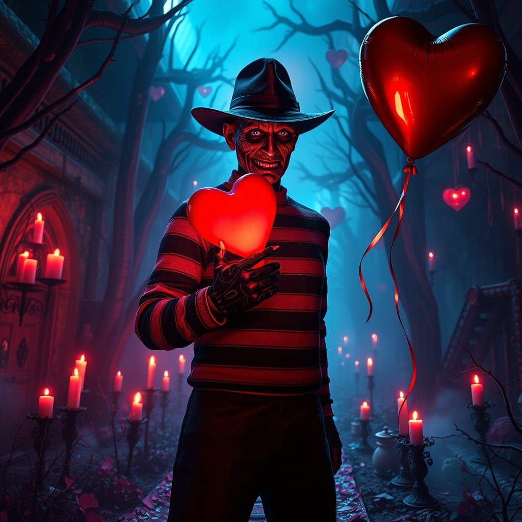 Freddy Kruger in a Haunting Valentine's Day Wonderland