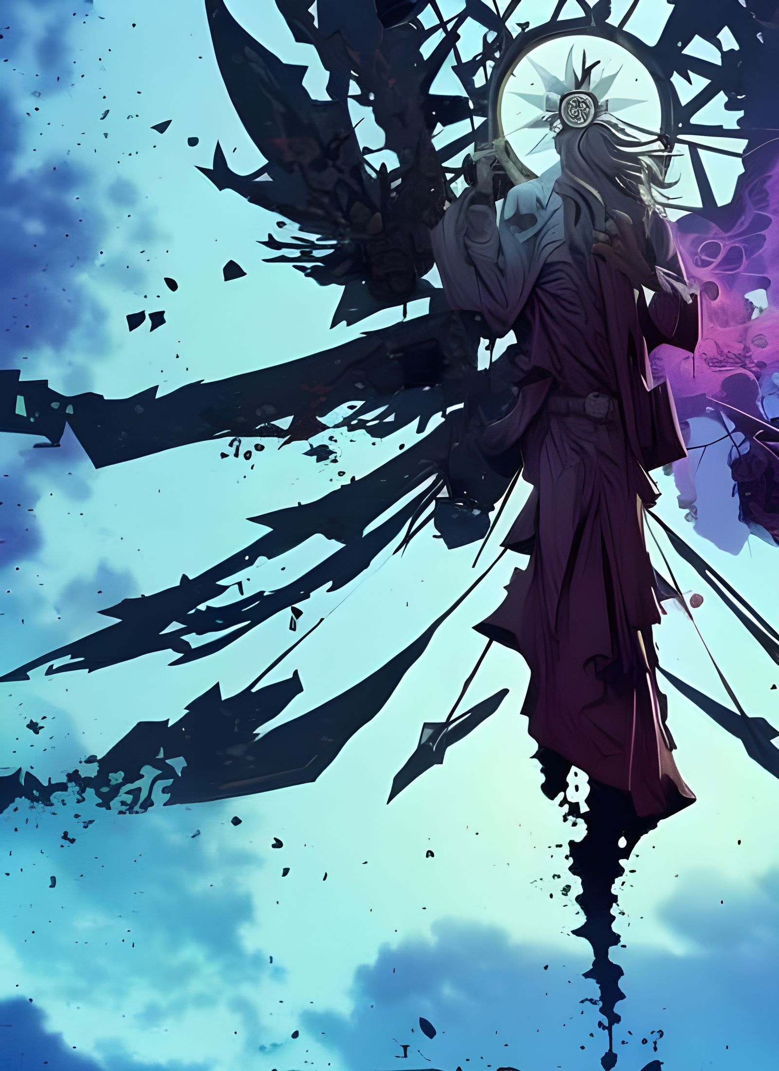 Clocktower Paint Explosion in Anime Style