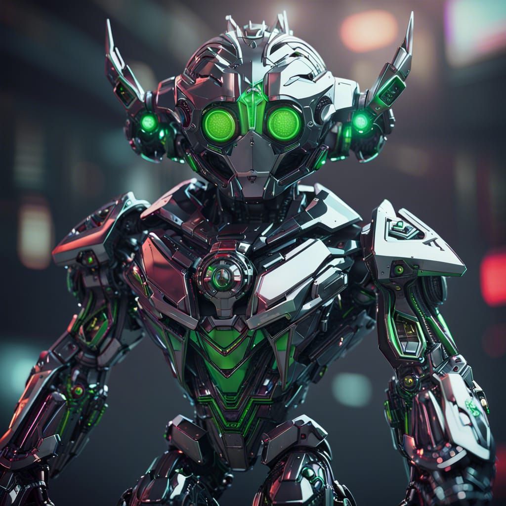 Robotic Beast Boy: Sci-Fi Mech in 8K