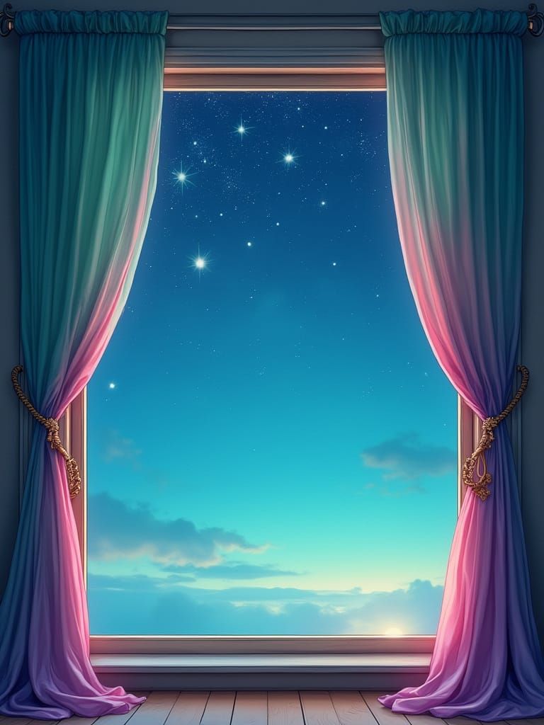 Aurora Window Stationery Design in Painterly Style