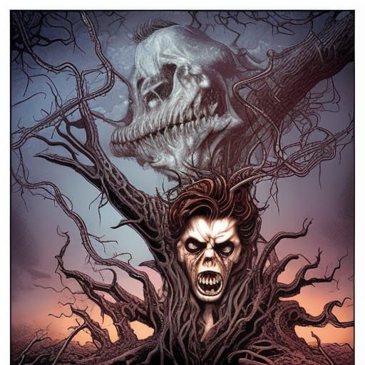 Screaming Dead Man in Grave: Comic Book Art