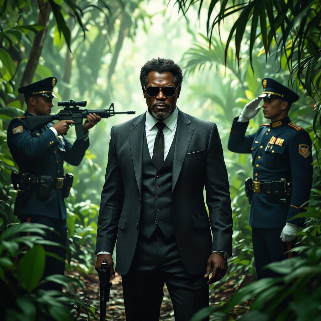 Samuel L Jackson in Amazon, Dramatic Lighting