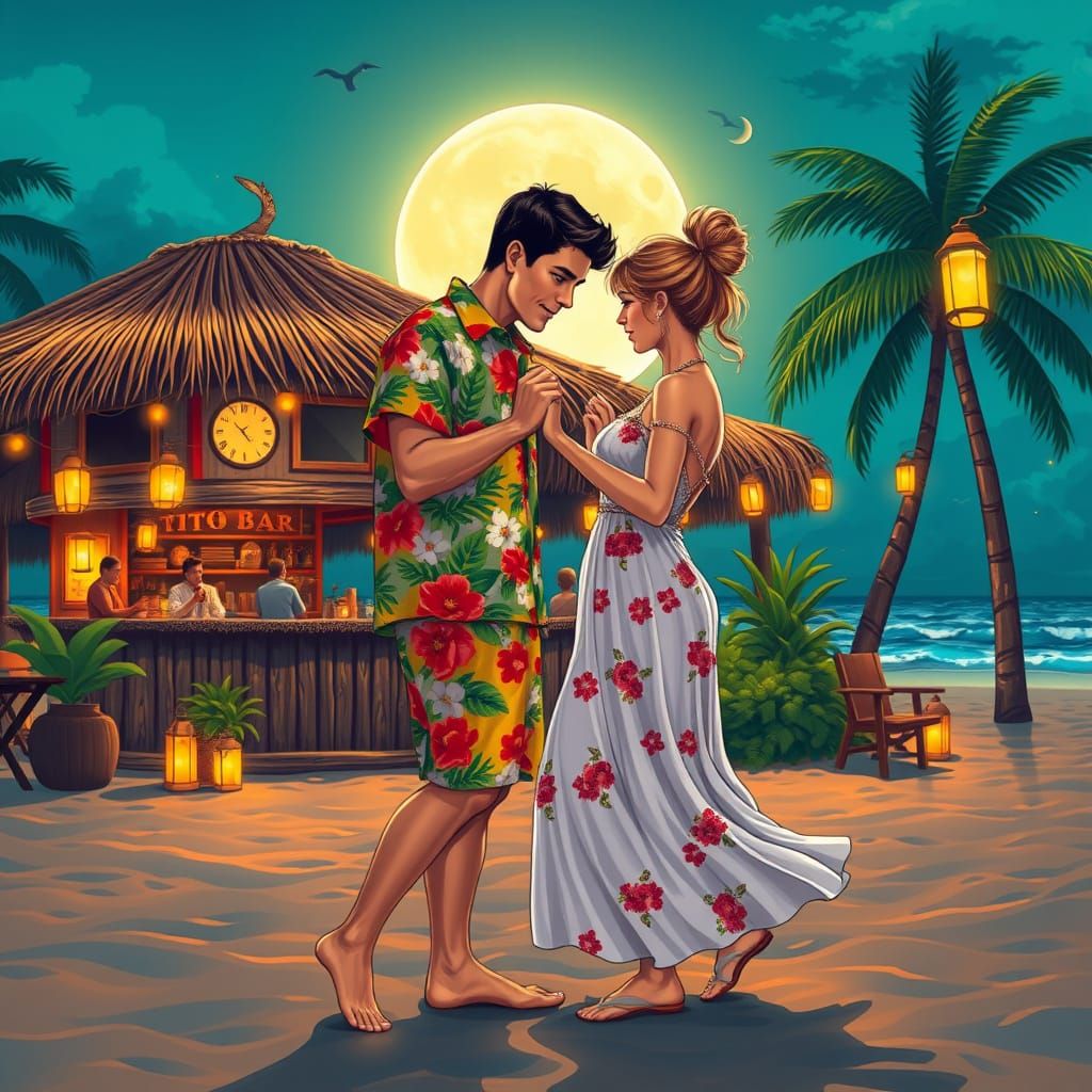 Romantic Beach Dance Under the Moonlight