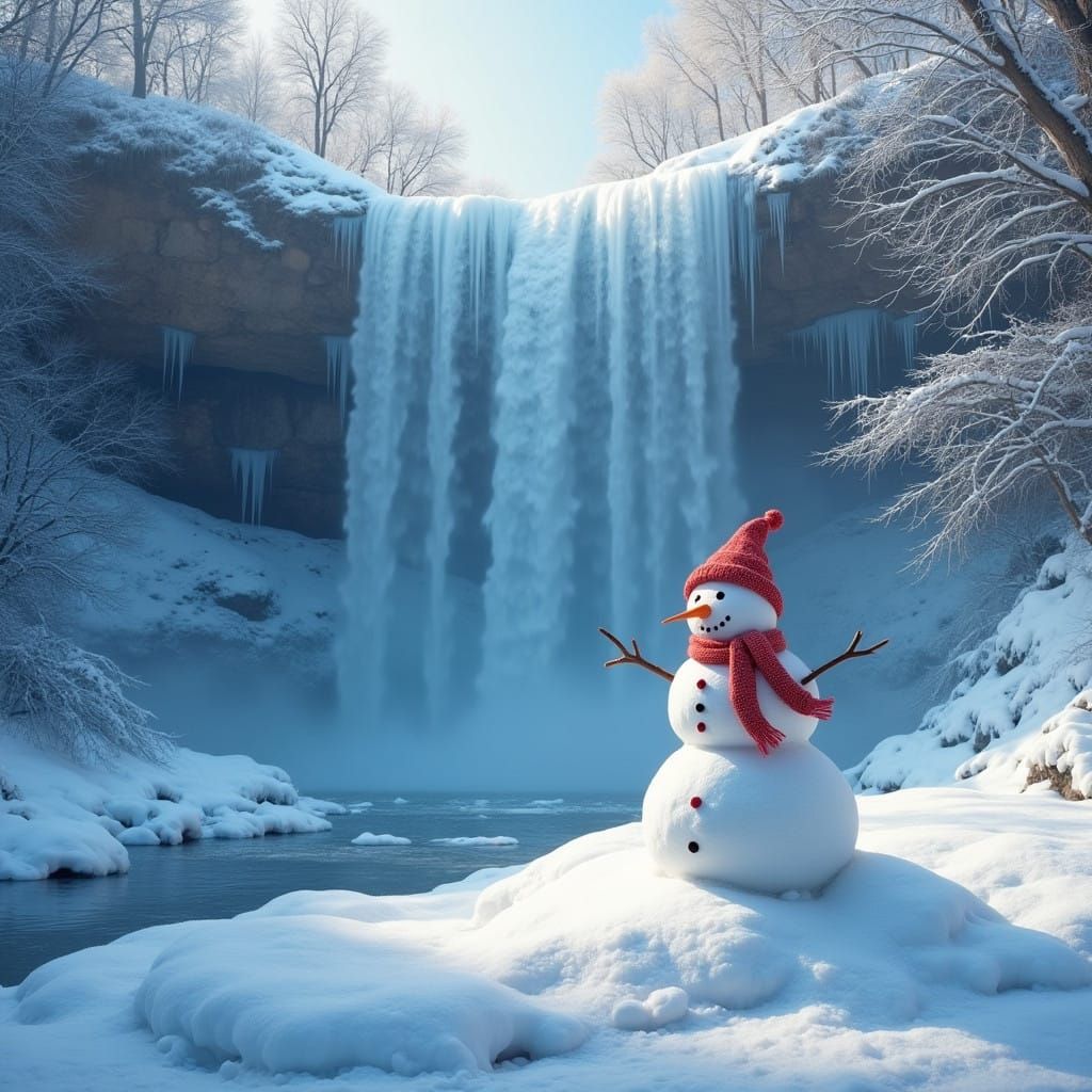 Winter Wonderland with Christmas Snowman