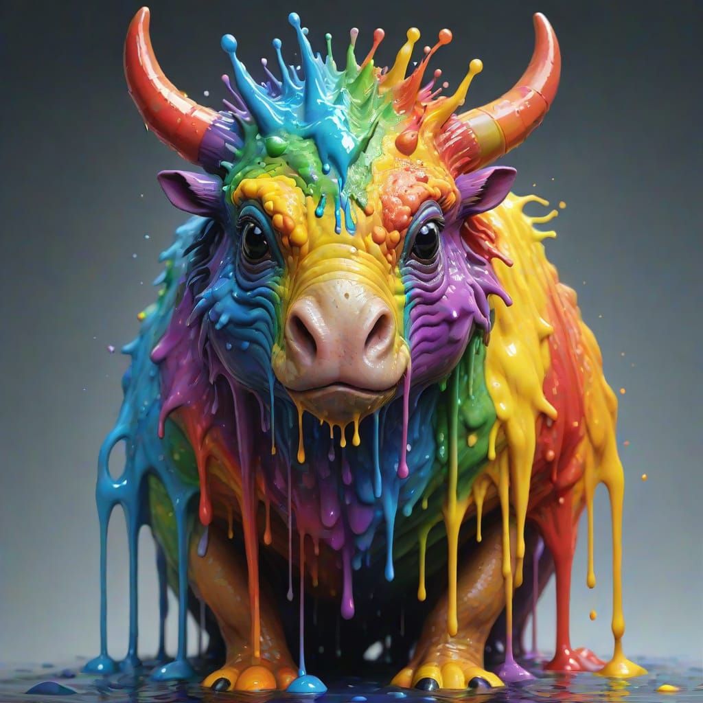 Vibrant Rainbow Entity in Photorealistic Art