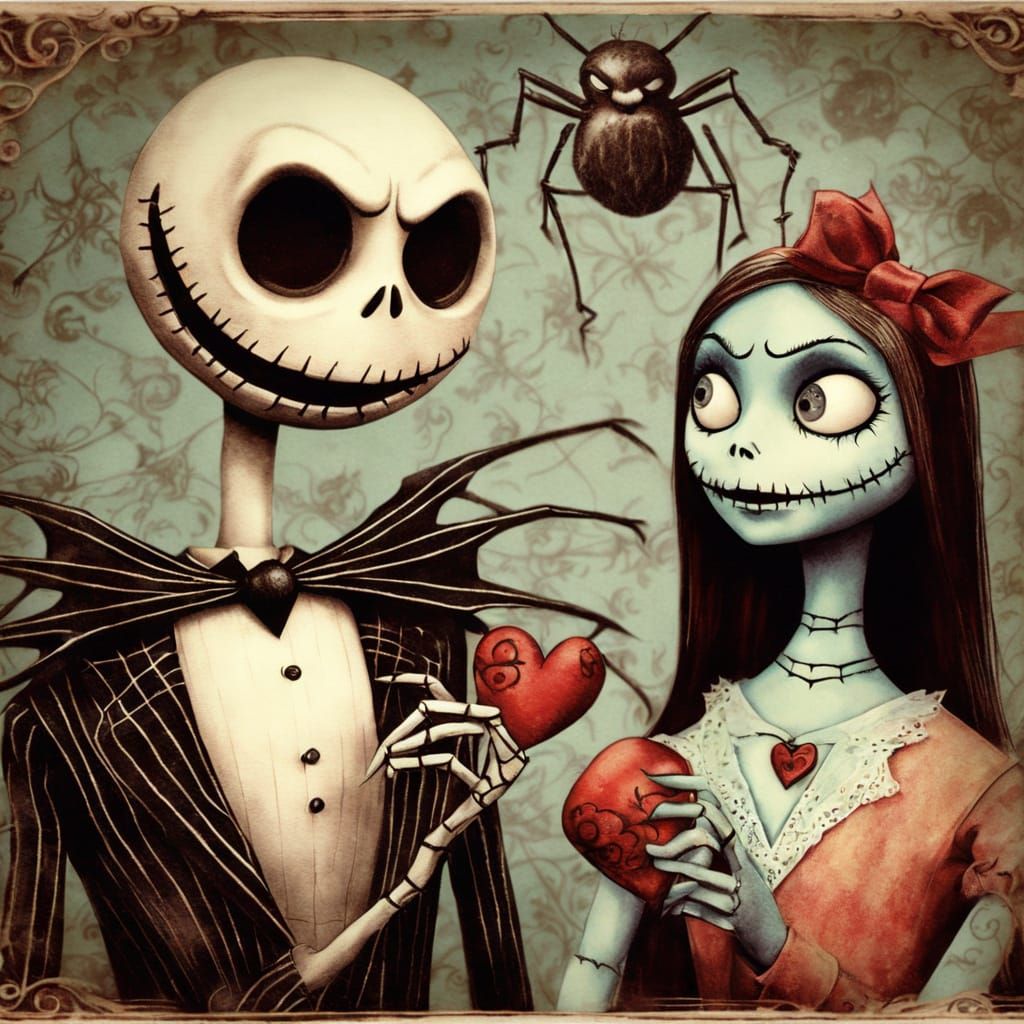 Vintage Valentine's Day Card Featuring Jack Skellington and ...