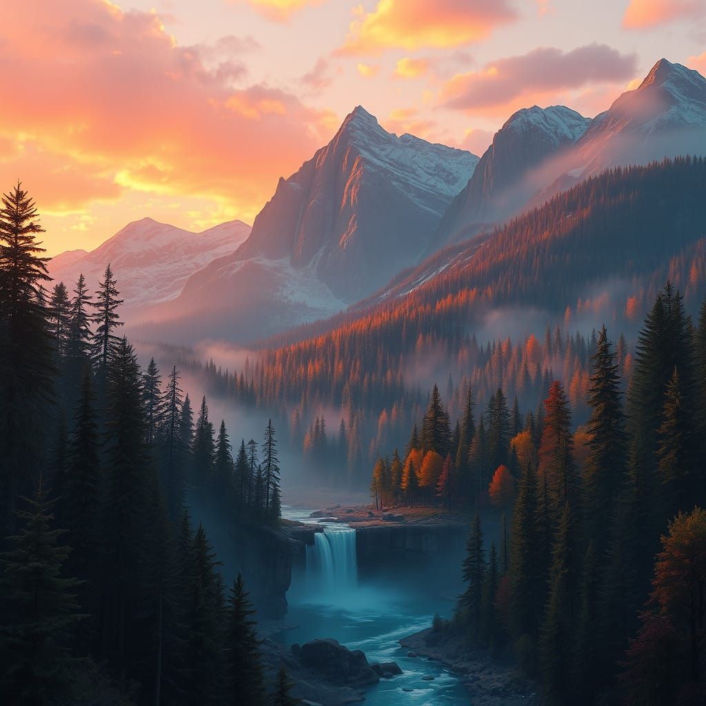 Canadian Wilderness in a Vibrant, Mystical Landscape