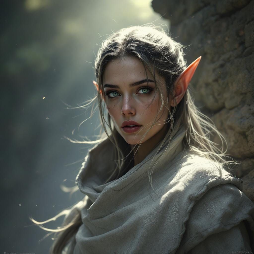 Elven Priestess in Photorealistic Digital Art Style