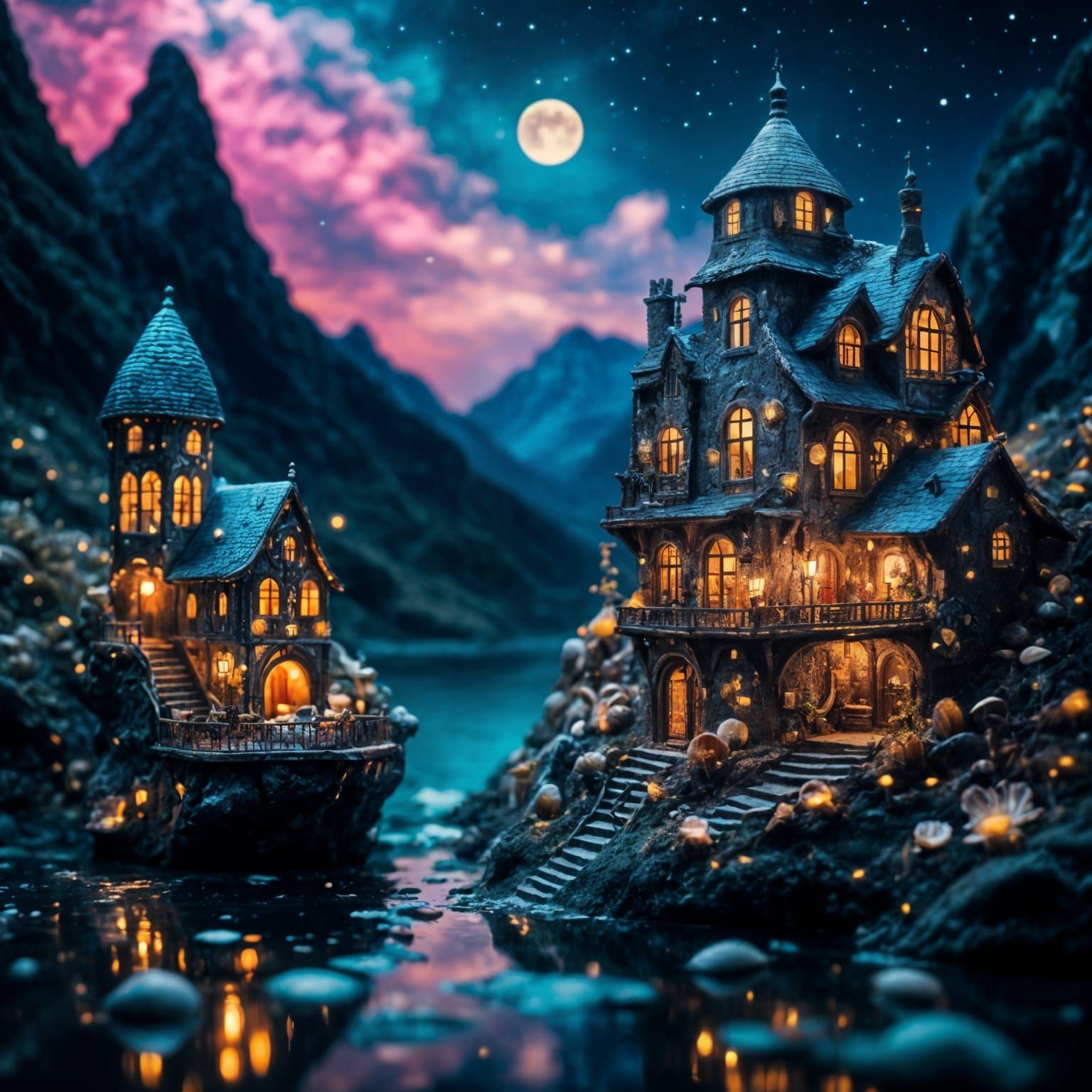 Seashell Town Inspired by Gustav Klimt