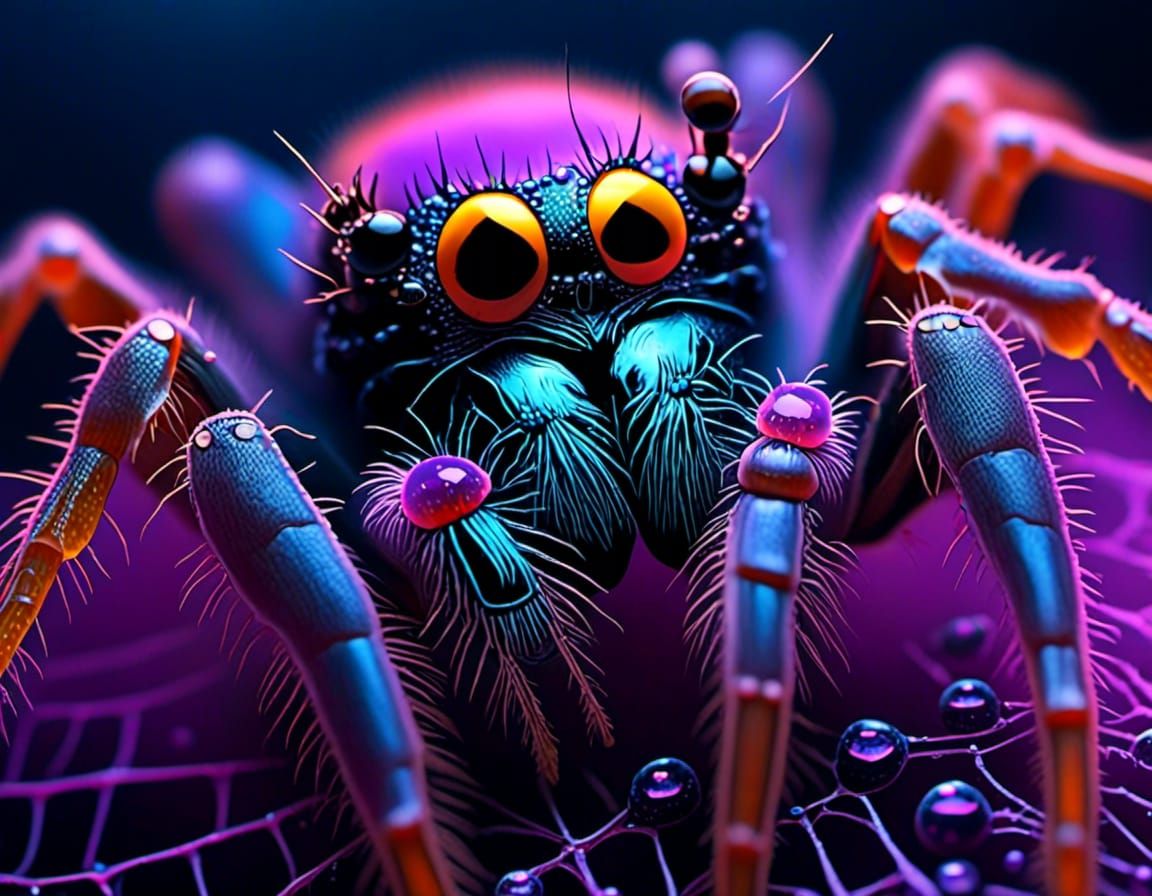 iridescent spider