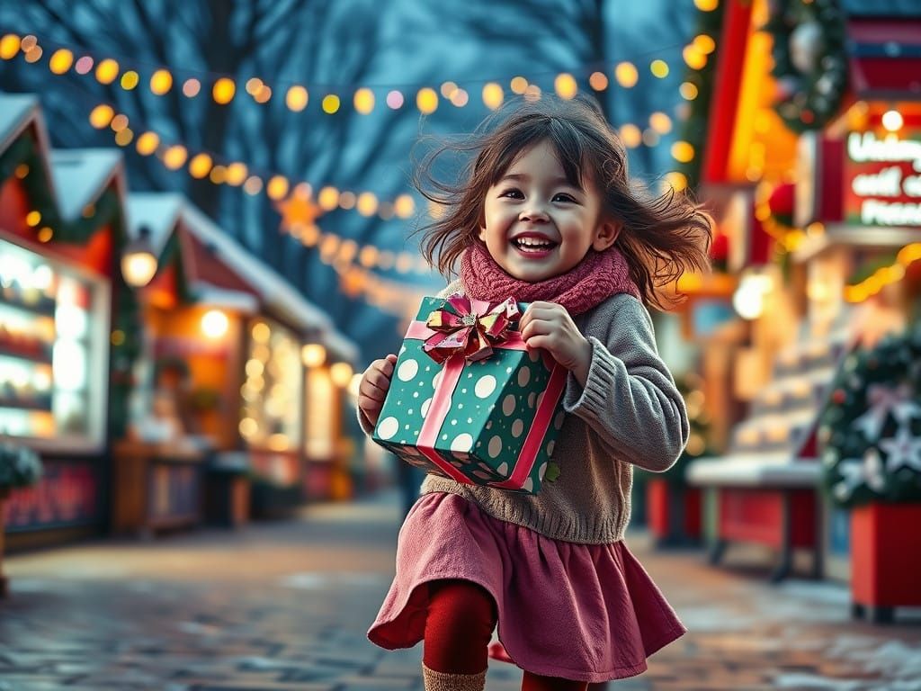 Joyful Winter Wonderland: A Festive Christmas Market Scene