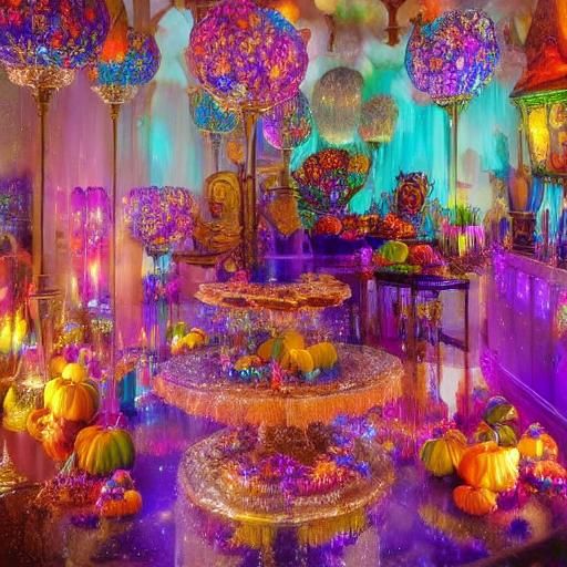Rainbow Candy Pumpkins in Ethereal Fantasy