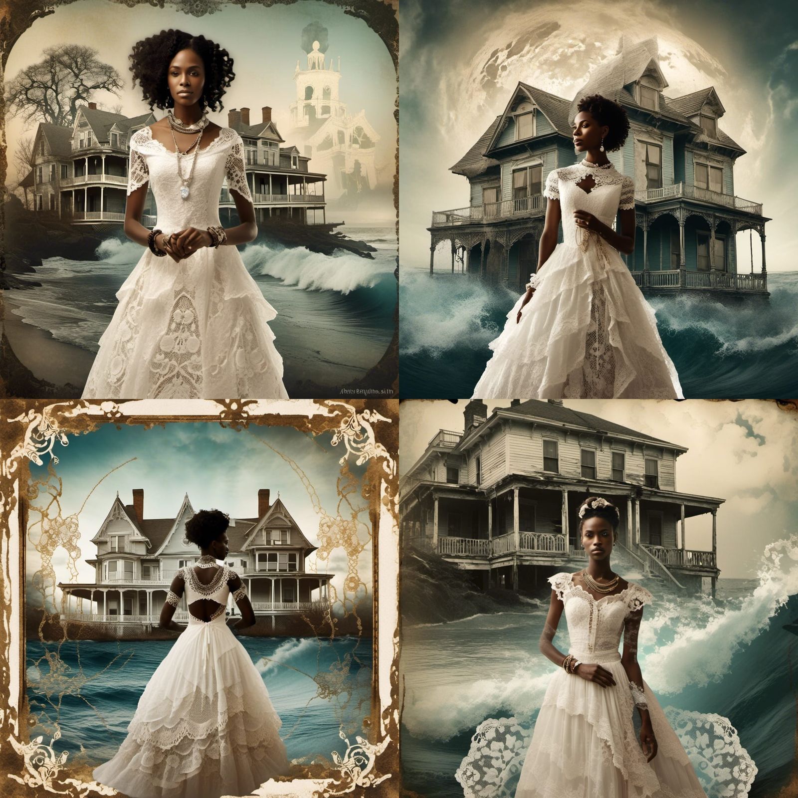 Resilient Woman: Double Exposure Portrait of Heritage