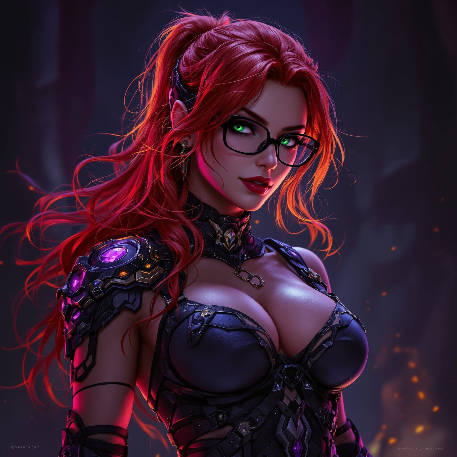 Fantasy Woman with Harness in Dark Fantasy Style